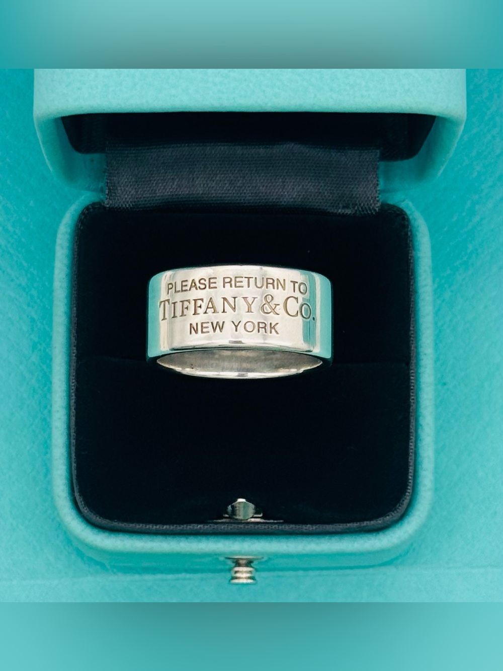 Tiffany & Co. RTT Wide Band Silver Ring 8.5